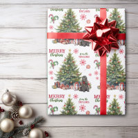 Red Bow Black Cocker Spaniel Dog Holiday Tree