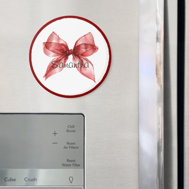 Red Bow Border  Magnet (In Situ (Fridge))