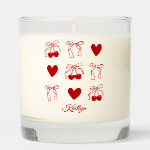 Red Bow Cherry Sweet Bachelorette Party Favor Scented Candle