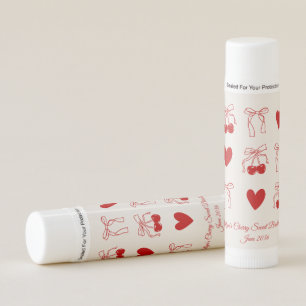 Red Bow Cherry Sweet Bridal Shower Favor Lip Balm