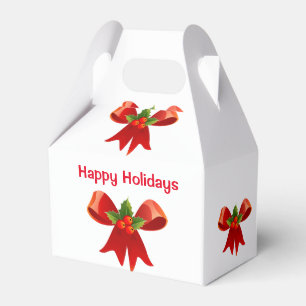 Red Bow Christmas Favor Box