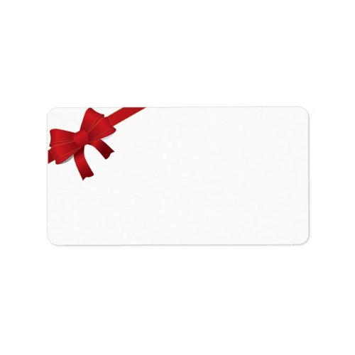 Red Bow Christmas Holiday Label