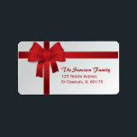 Red Bow Christmas Holiday Return Address Label<br><div class="desc">Affix these festive Red Bow Christmas Holiday Return Address Labels to your holiday Christmas cards or packages.  A red bow adorns the top left corner of these unique xmas return address stickers.</div>