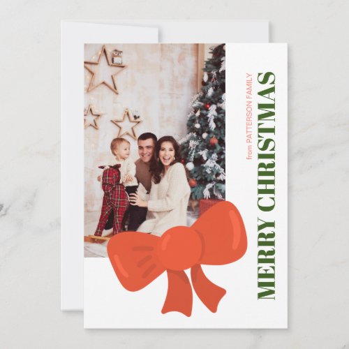 Red Bow Christmas Photo Card