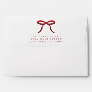 Red Bow Christmas Return Address Envelope