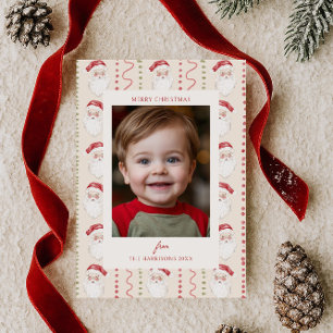 Red Bow Christmas Wreath Photo  Holiday Card