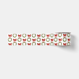 Red Bow Christmas Wreath Satin Ribbon