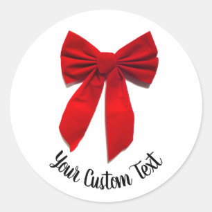 Red Bow Classic Round Sticker