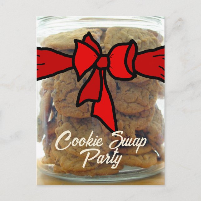 Red Bow Cookie Swap Party Invitations (Front)