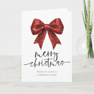 Red Bow Corporate QR code logo Merry Christmas Holiday Card