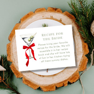 Red Bow Dirty Martini Recipe Request Bridal Shower Enclosure Card