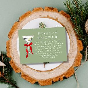 Red Bow Dirty Martini Themed Display Bridal Shower Enclosure Card
