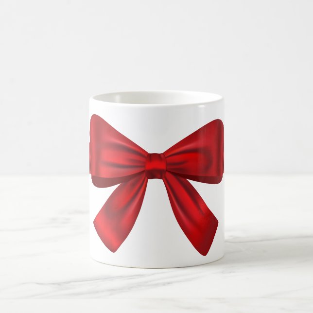 Red bow elegant lovely tea coffee mug (Center)
