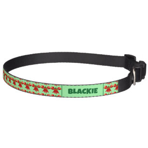 Red Bow Festive Christmas Dog Collar with Name
