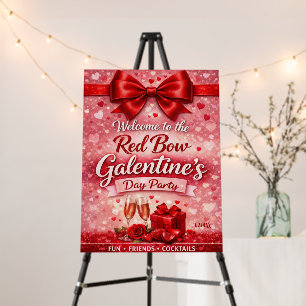 Red Bow Galentine's Day Party Welcome Sign