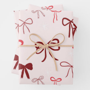 Red Bow Gift Wrapping Paper