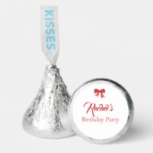 Red Bow Girl Birthday Party Hershey’s Kisses Favor