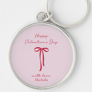Red Bow Happy Valentine's Day  Keychain