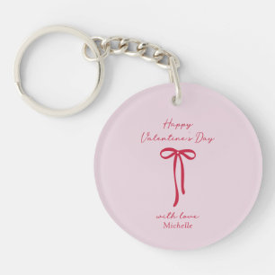Red Bow Happy Valentine's day Keychain