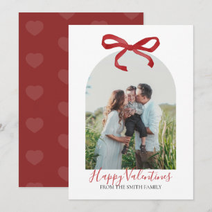 Red Bow Happy Valentine's Day Photo Invitation