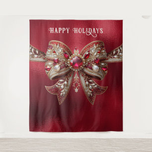 Red Bow Holiday Backdrop