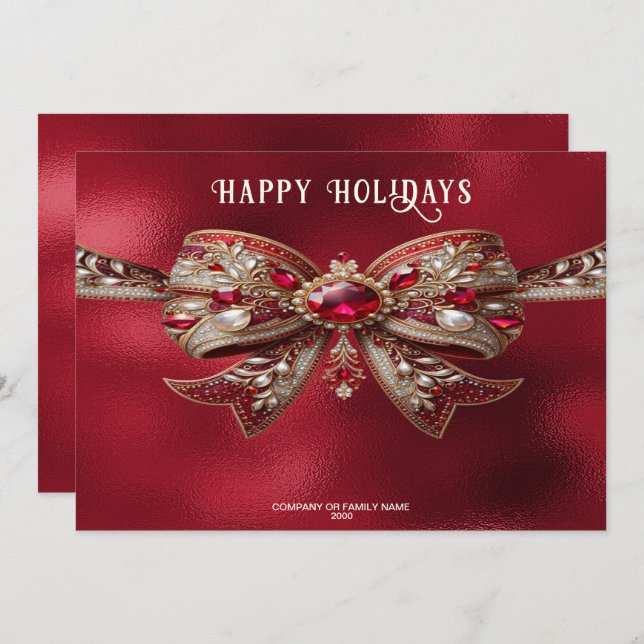 Red Bow Holiday Card (Front/Back)