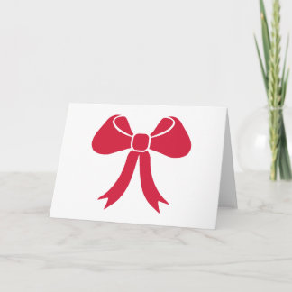 Red bow holiday card
