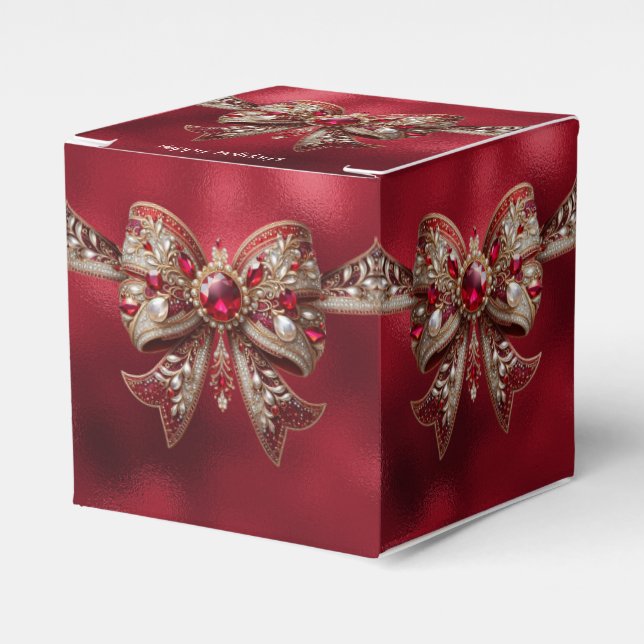 Red Bow Holiday Gift Box (Front Side)