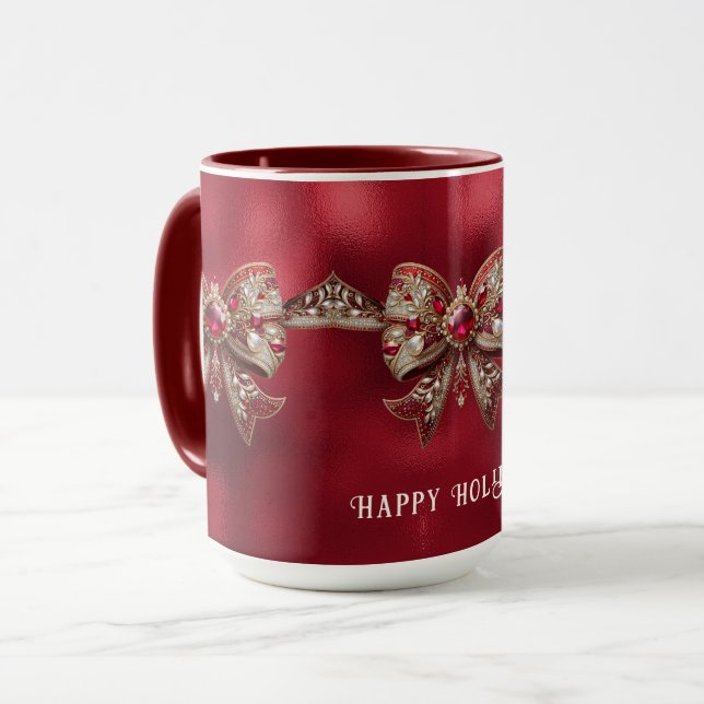 Red Bow Holiday Mug (Front Left)