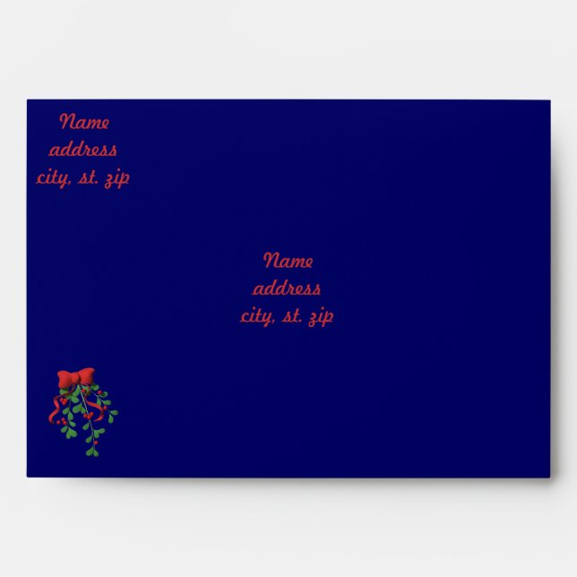 Red Bow & Holly - Envelope (Front)