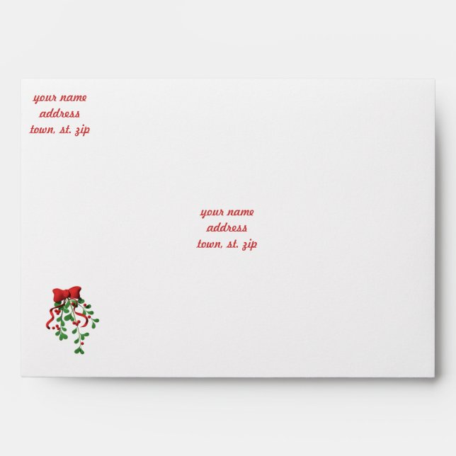 Red Bow & Holly - Envelope (Front)