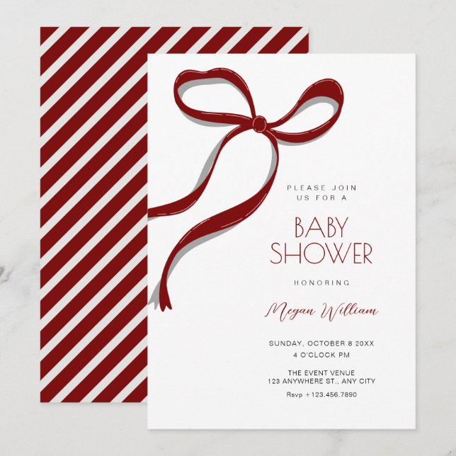 Red bow  invitation (Front/Back)