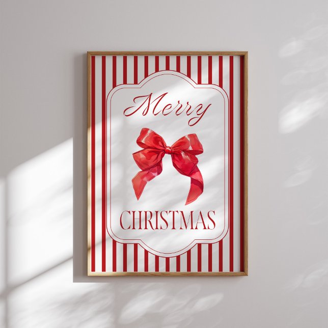 Red Bow Merry Christmas Holiday Poster (Creator Uploaded)