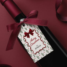 Red Bow Merry Christmas Personalized Favor