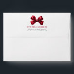 Red Bow Modern Elegant Return Address Envelope<br><div class="desc">Give your bridal shower invitations a beautiful finishing touch with this elegant return address envelope, featuring a deep red watercolor bow. Graceful and timeless, it adds just the right mix of charm and sophistication. It’s a simple yet thoughtful way to make each envelope feel a little more special — right...</div>