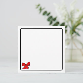 Red bow note card