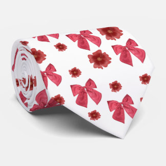 red bow pattern neck tie