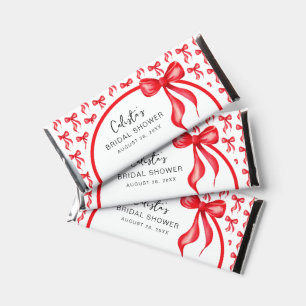Red Bow Personalized Bridal Shower  Hershey Bar Favors