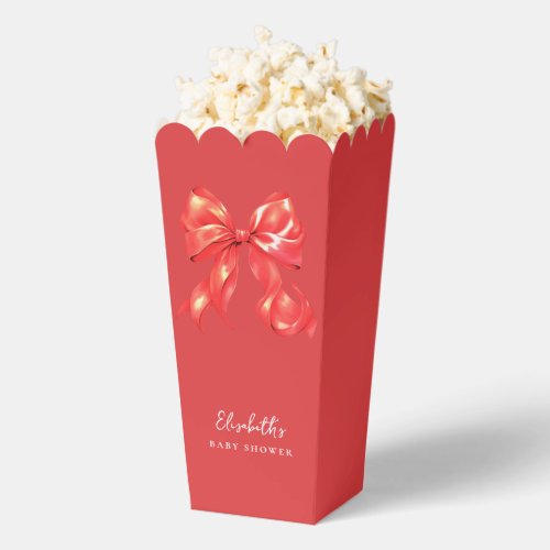 Red Bow Popcorn Favor Box