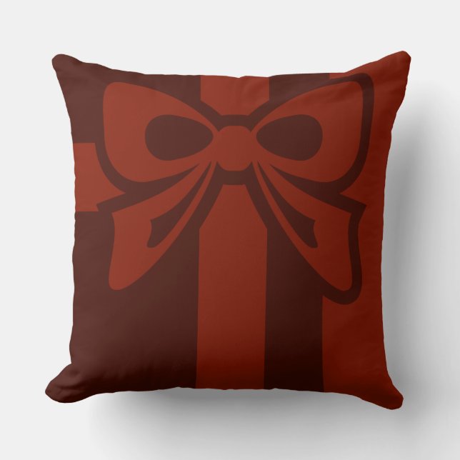 Red Bow Print - Throw Cushion (Front)