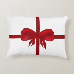 Red Bow Rectangular Christmas Pillow