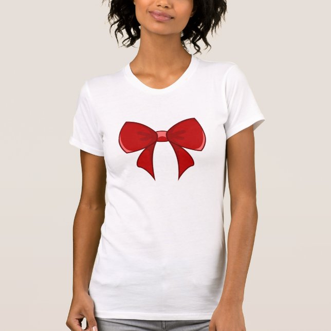 Red Bow T-Shirt For Girls (Front)