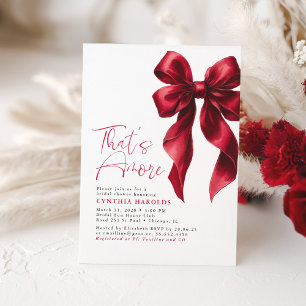 Red Bow That's Amore Bridal Shower Invitation