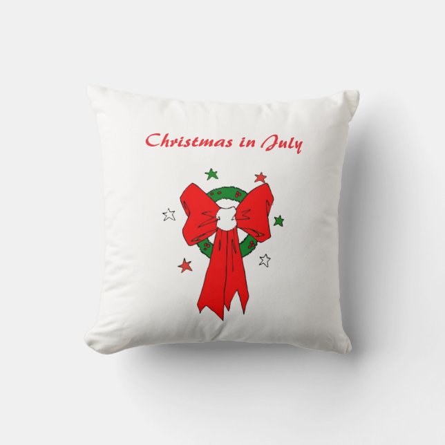 Red Bow -Throw Pillow (Front)