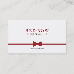 Red Bow Tie Event Planner Business Card