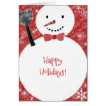 Red Bow Tie Snowman Christmas Holiday Card at Zazzle