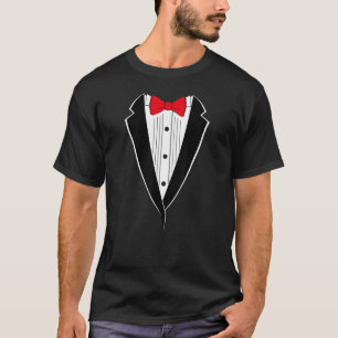 Red Bow Tie Tuxedo Costume Design T-Shirt