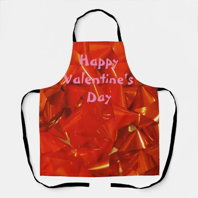 Red-Bow Valentine All-Over Apron (Front)