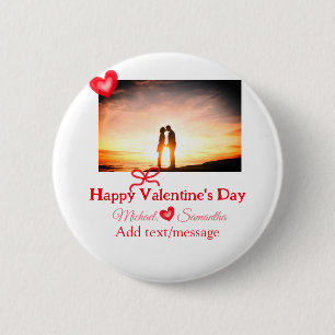 Red bow valentine's day add photo name heart love button