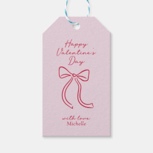 Red Bow Valentine's Day Gift tags